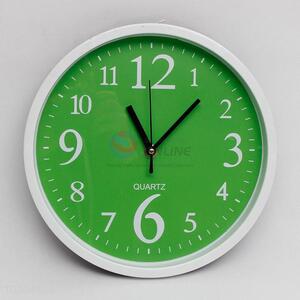 Round Wall Clock With Green Background