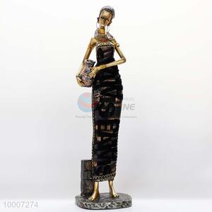 High Quality Afrian Pot Girl Resin Ornament