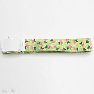 Unique Women Flower Print Long Webbing Belt