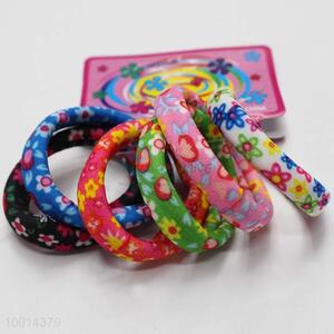 6pcs/lot Cute Sunflower Print Elastic Hair Bands Ring