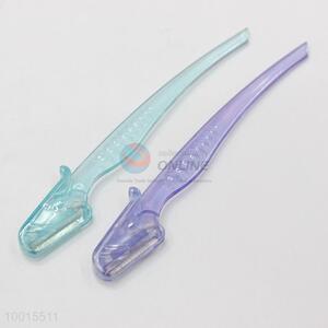 2pcs/set Clear Blue/Purple Plastic Eyebrow Shaver