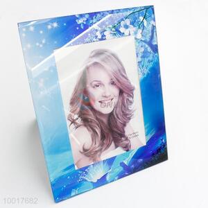 Blue glass photo frame with night scene pattern