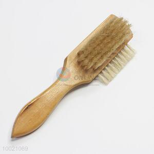 Pig hair shoe brush with wooden handle