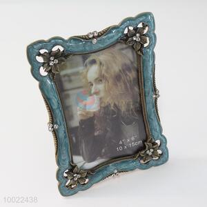 Blue zinc alloy diamantephoto frame