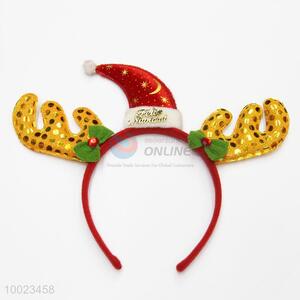 Hot Sale Cute Golden Non-woven Christmas Deer Party Head Band