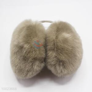 Gray faux rabbit hair earmuff