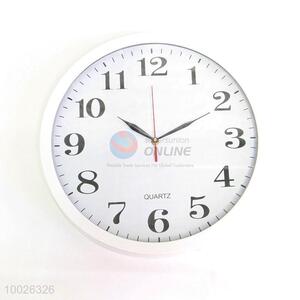 White Round Plastic Wall Clock