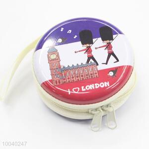 High quality round charming mini tin coin bag