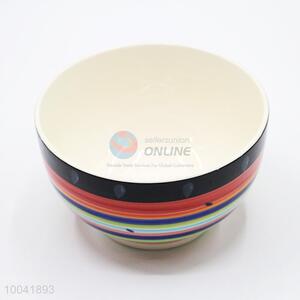 Colorful Cross Stripe Pattern Ceramic Bowl