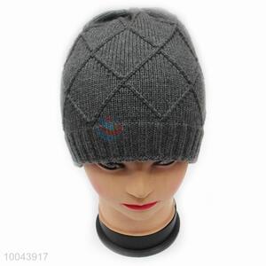 Grid Pattern Cashmere&Acrylic Fiber Women Hat