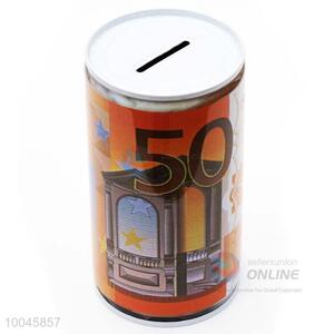 Zip-top can shape 6.5*15cm tinplate money box for money saving