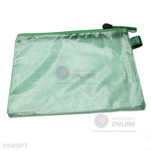 A3 High quality PVC laurel-green colour check file bag with zipper