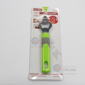 Green Plastic Handle Can&Bottle Opener with Hook