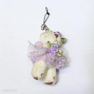 6cm purple skirt princess bear phone pendant/keychain