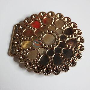 Factory price round gold zinc alloy belt buckle