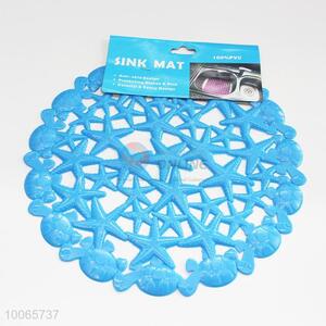 Blue Round PVC Sink Mat