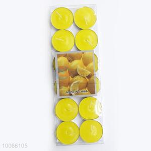 12pcs Small Yellow Wax Candles Set