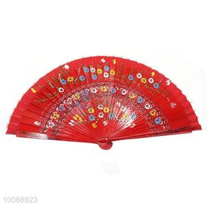 High-end wholesale printed folded wooden double-faced fan hand fan