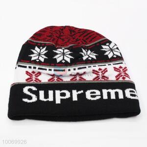 China Factory Acrylic Knitted Jacquard Beanie Hat