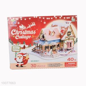 3D christmas cottage building paper 3d puzzle for kids