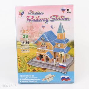 29pcs russian railway station diy building 3d puzzle