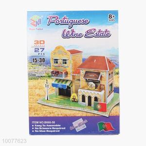 European style poituguese wine estate 3d puzzle toys