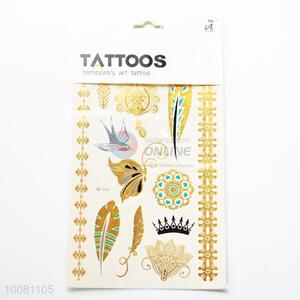 Beautiful Golden Temporary Art Tattoo