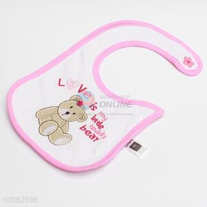 Fashion teddy bear embroidery baby saliva towel