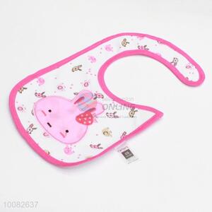 Pink rabbit embroidery baby saliva towel