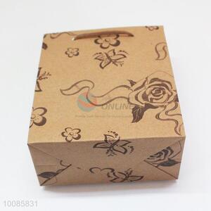 Flower Pattern Kraft Paper Handbag/Gift Bag