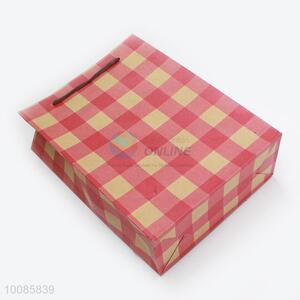 Double Color Grid Kraft Paper Handbag/Gift Bag