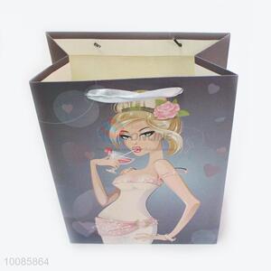 Sexy Girl White Cardboard Paper Handbag/Gift Bag