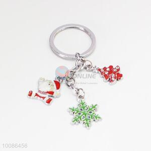 Christmas Snow Zine Alloy Metal Key Chain/Key Ring