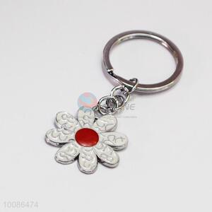 White Flower Zine Alloy Metal Key Chain/Key Ring