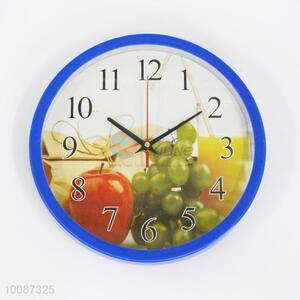 Fruit pattern round plastic wall clock