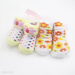 2 Pairs Anti Slip Cotton Baby Sock/ Soft Baby Socks