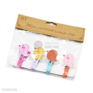 Colorful Mini Cartoon Wooden Clips Photo/Memo Clips