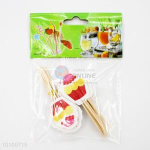 Delicious Cake Design Wooden Fruit Toothpicks