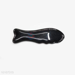 Black Fish Shaped Plastic Guasha Board