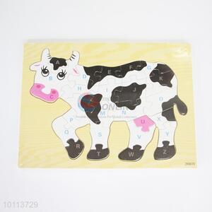 Milch cow shaped letters children puzzle