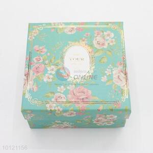 Hot Sale Square Flowers Printed Gift Box for Packaging