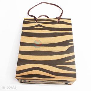 High quality yellow retro zebra-stripe pattern  paper gift bag