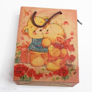 Hot sale retro bear pattern gift paper bag