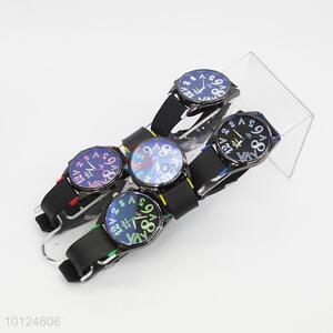 Cool design black round mens watch