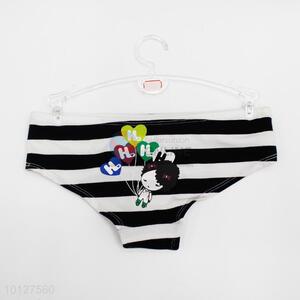 Black and white stripe pattern spandex briefs women briefs