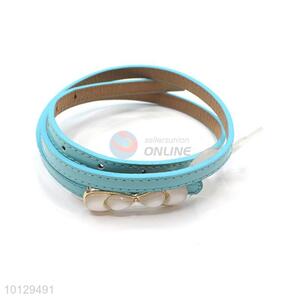 Light Blue Fashion Female PU Leather Belt