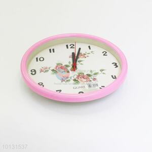 Promotional Pink Round Plastic Wall Clock