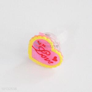 Kids favorite heart shaped led light flash ring