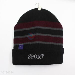 China factory cross stripe men's winter caps