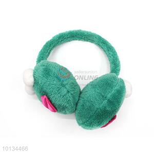 Green Winter Earmuffs With Cartoon Animal Shape